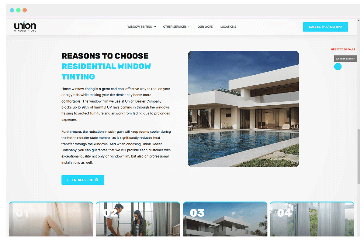 Locations website page preview thumbnail